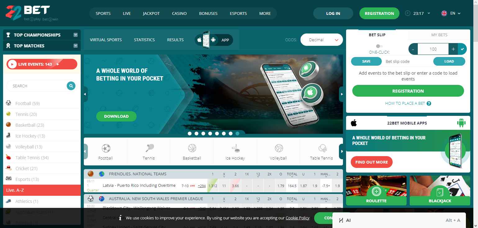 How to Register on 22Bet